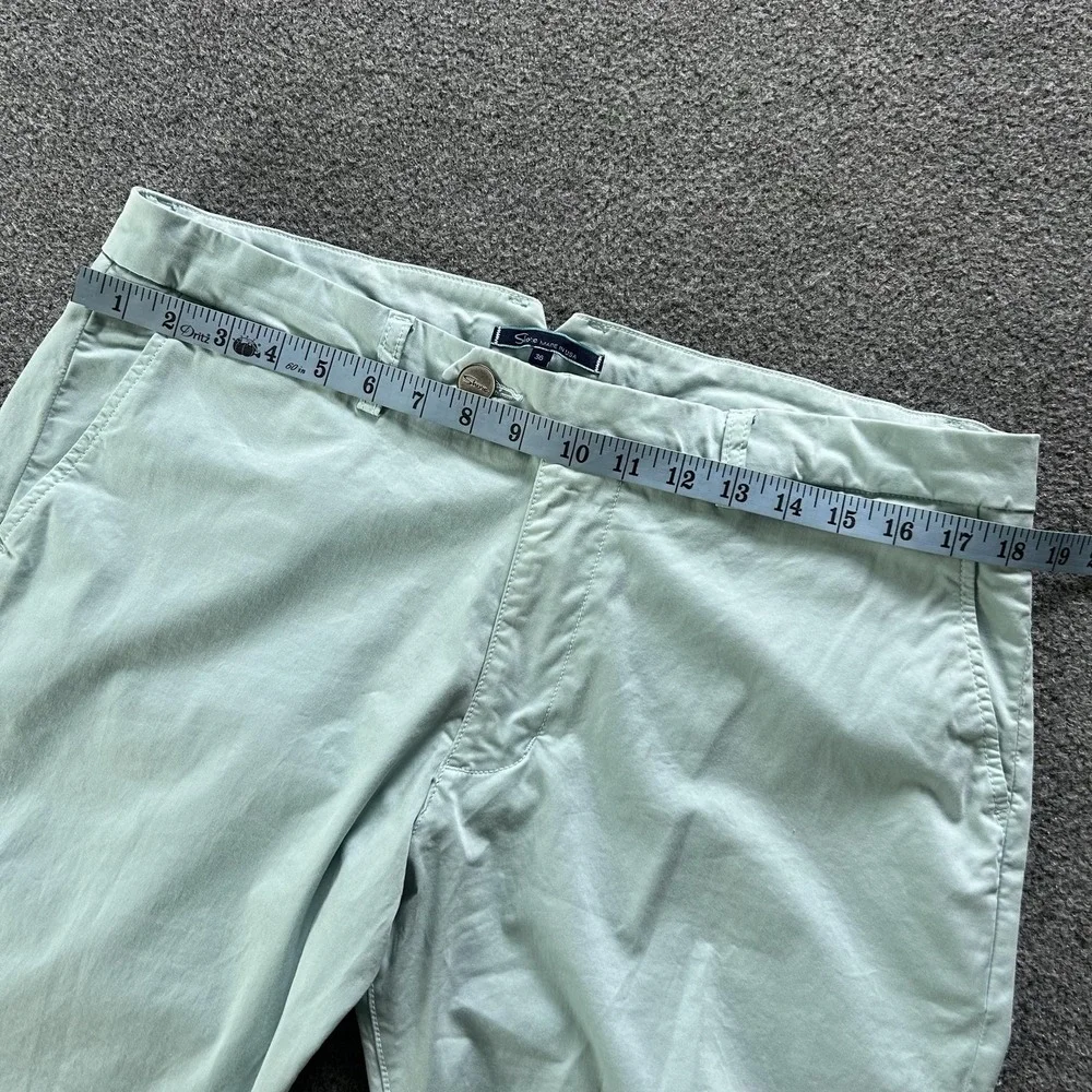 Shore Pants Mens 36x30 Green Stretch Chino Canvas Made USA Casual Spring